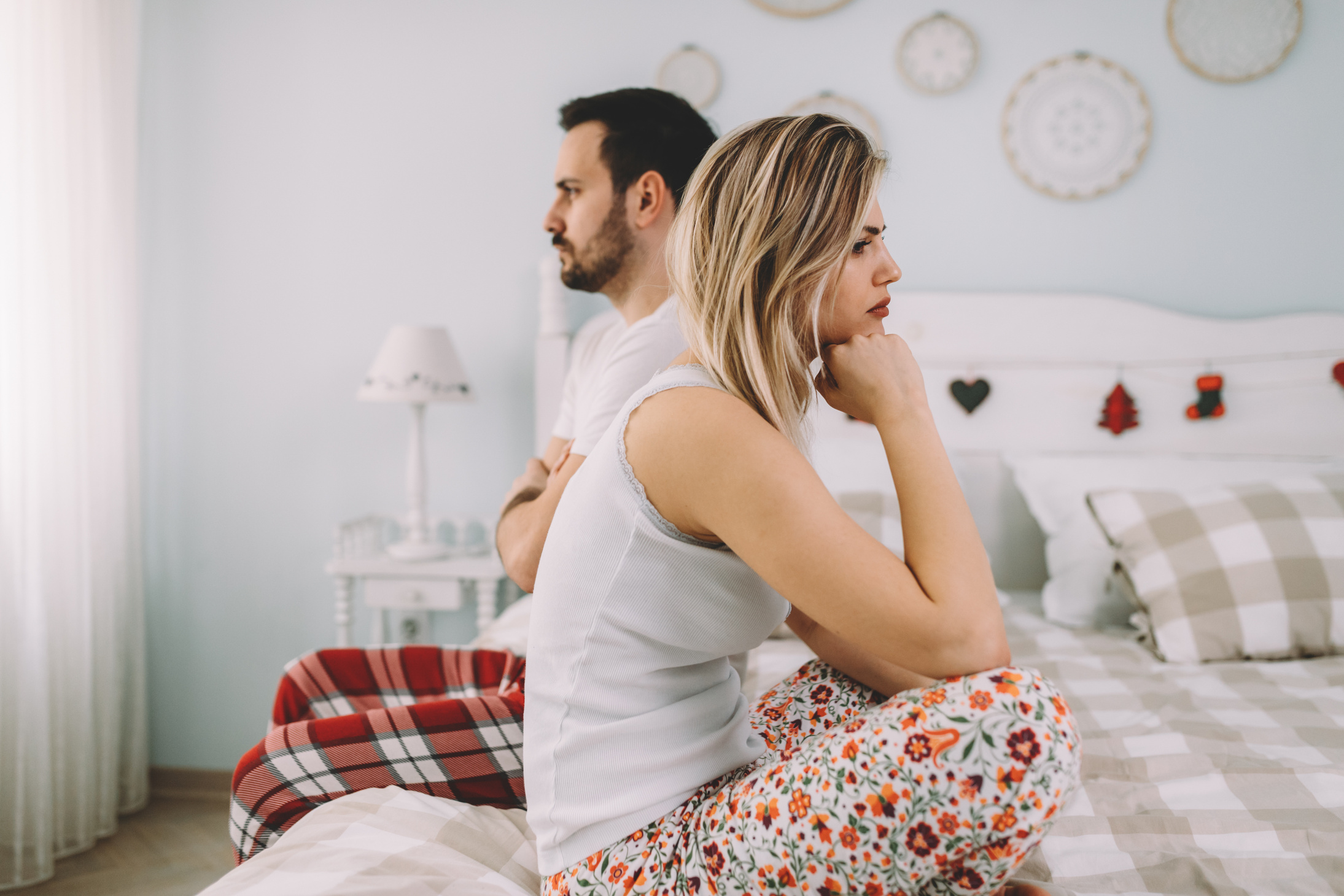 Picture of young couple having relationship problems